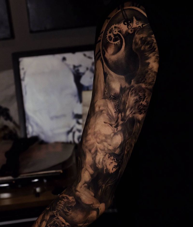 被縛的普羅米修斯Prometh纹身图片_手臂欧美写实纹身图案