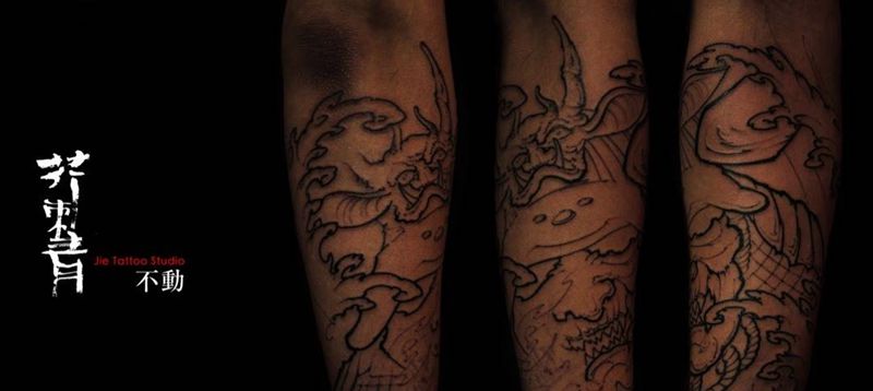 鬼武侍 半程纹身图片_手稿手臂习俗传统鬼神原创宗教纹身图案