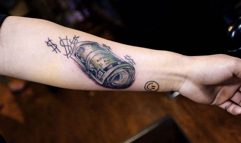 美钞纹身图片