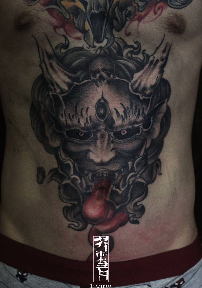 般若纹身图片_手稿成品手臂腿部腹部传统国画原创鬼神宗教纹身图案