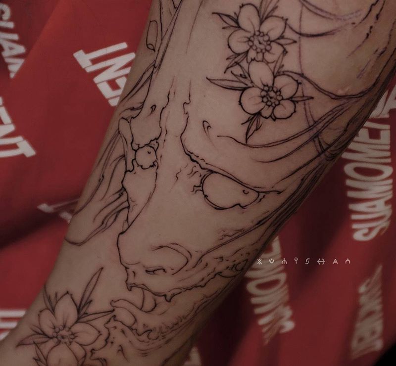 般若_p1纹身图片_手臂新传统纹身图案