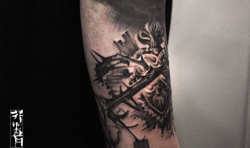 hardened heart.纹身图片_手稿成品手臂腿部欧美写实原创宗教纹身图案