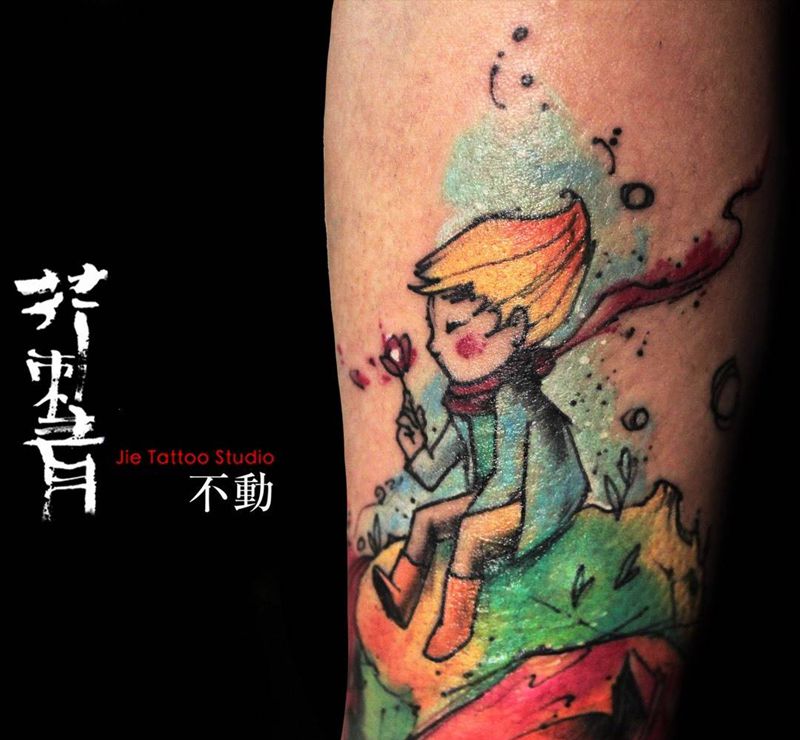 小王子的奇幻之旅。纹身图片_手稿成品手臂腿部欧美清新原创人物纹身图案