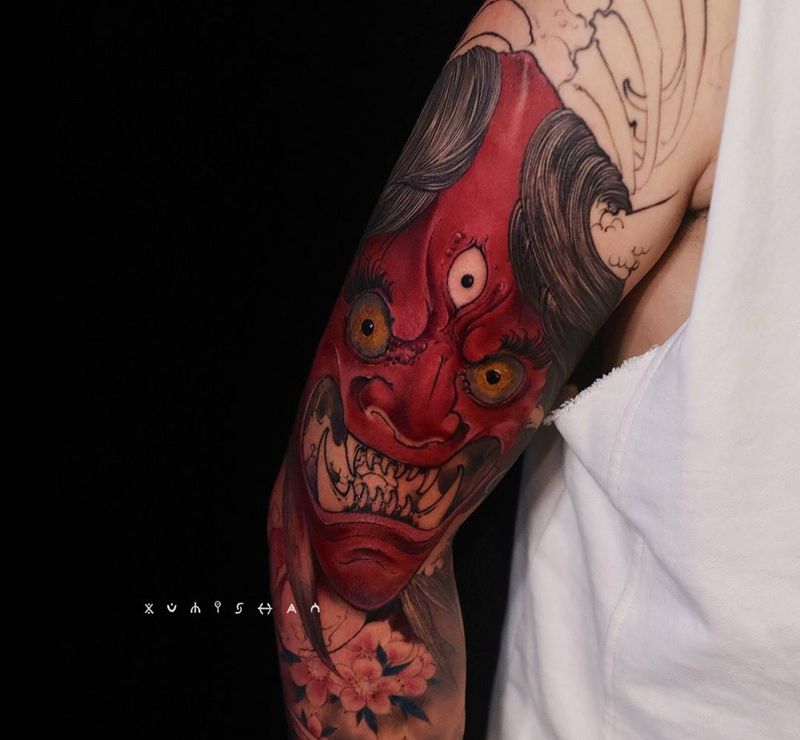 信玄_进度纹身图片_手臂新传统纹身图案