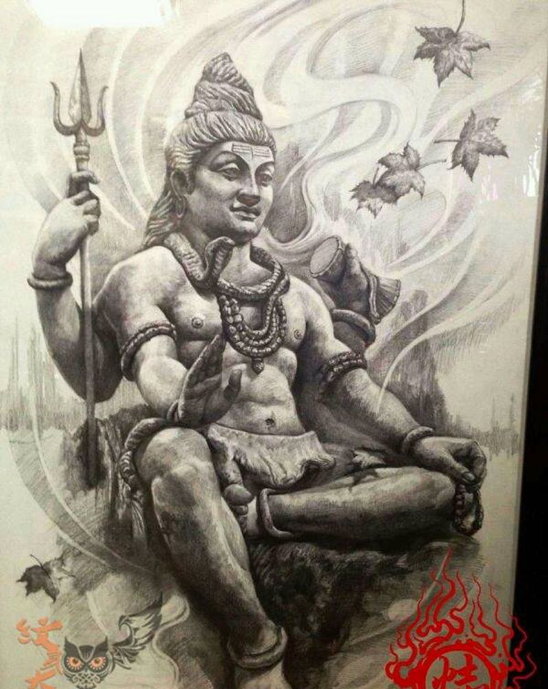 印度湿婆纹身图片