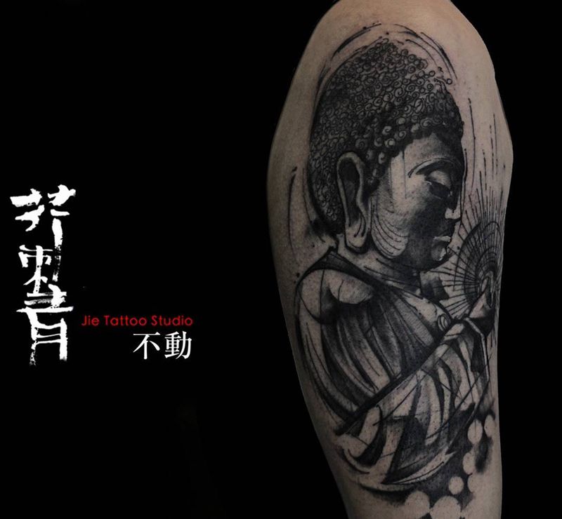 参悟。纹身图片_成品手稿手臂腿部国画传统习俗原创宗教鬼神纹身图案