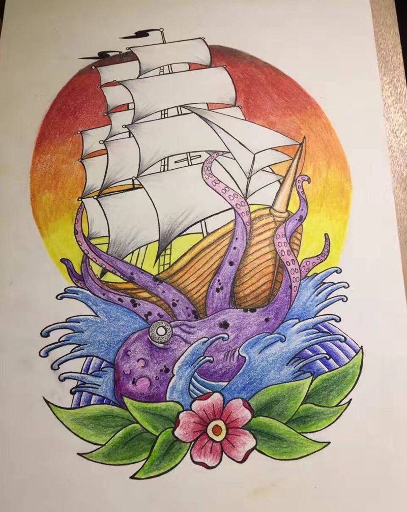 old school纹身图片_手稿插画纹身图案