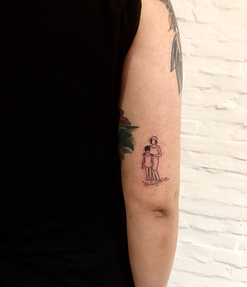 工作 照片轮廓纹身图片_手臂纹身图案