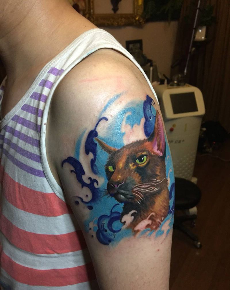 宠物纹身纹身图片_手臂欧美写实上海纹身图案