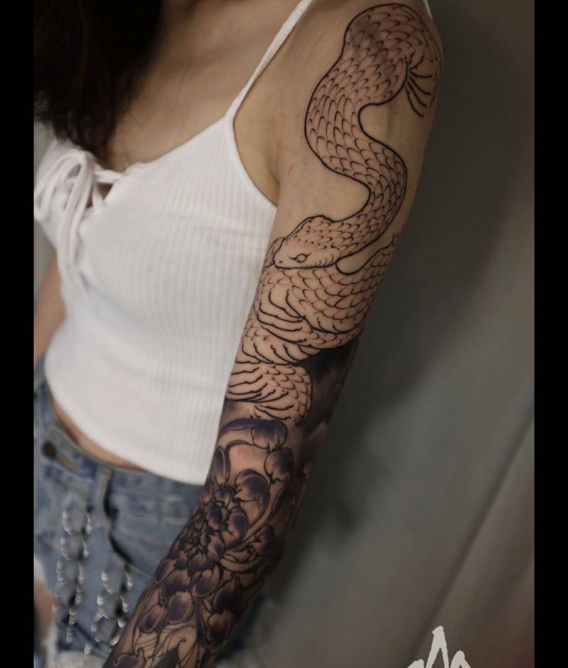 进度纹身图片_成品手稿手臂习俗国画传统原创动物清新纹身图案