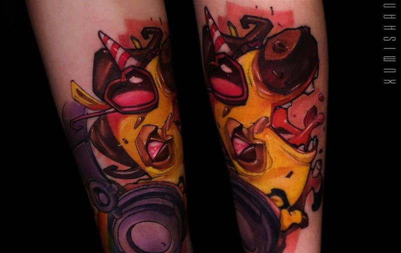 rainbow & unicorn纹身图片_手臂腿部New School纹身图案