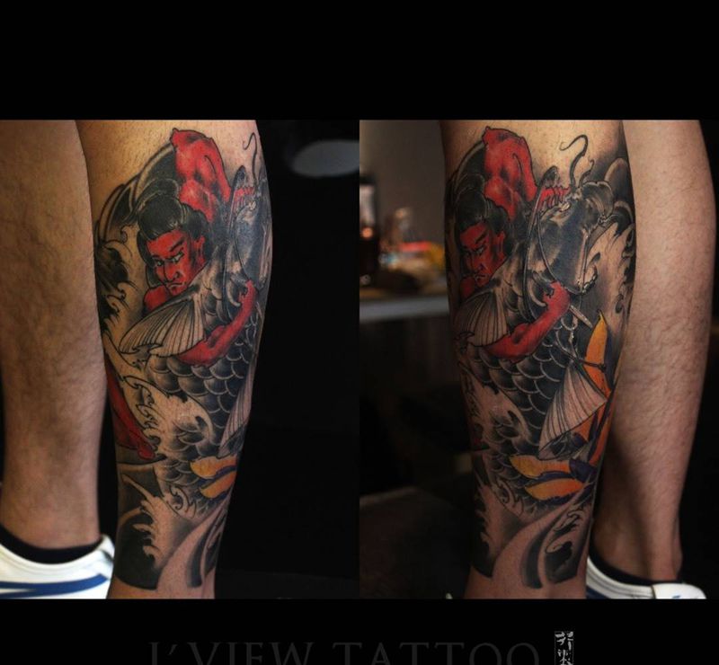 杀鲤纹身图片_手稿成品纹身图案