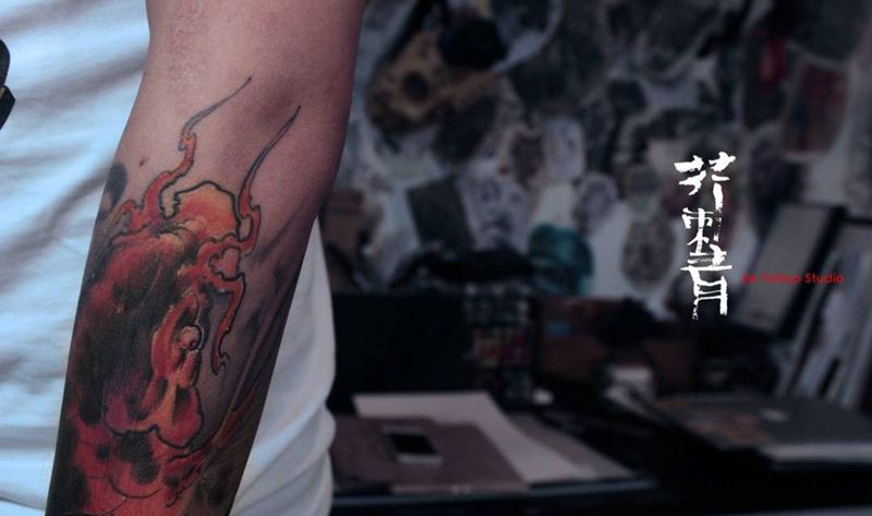 红鲤纹身图片_手稿成品手臂国画传统原创动物纹身图案