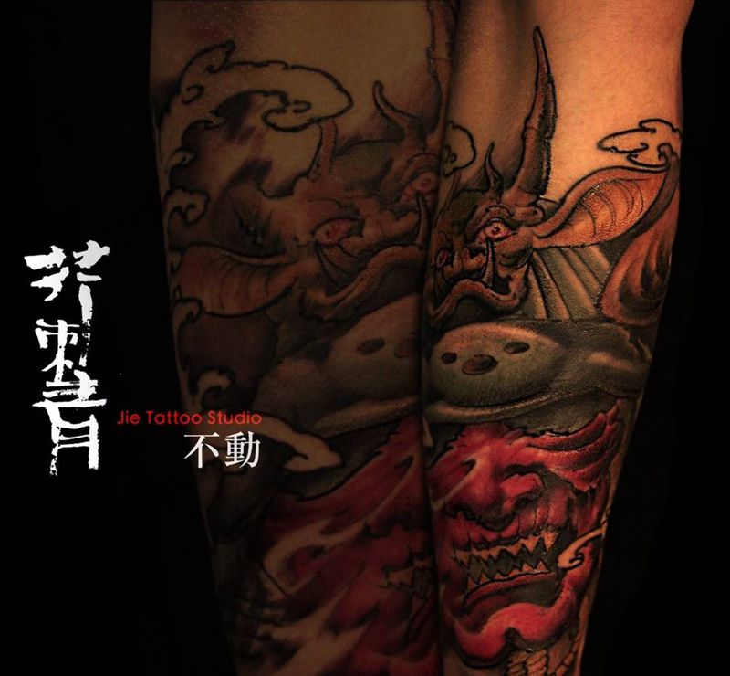 《鬼武侍》纹身图片_手稿成品手臂传统原创鬼神宗教背部腿部胸部纹身图案