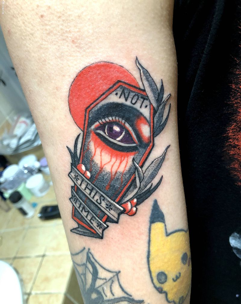 棺材纹身图片_手臂纹身图案