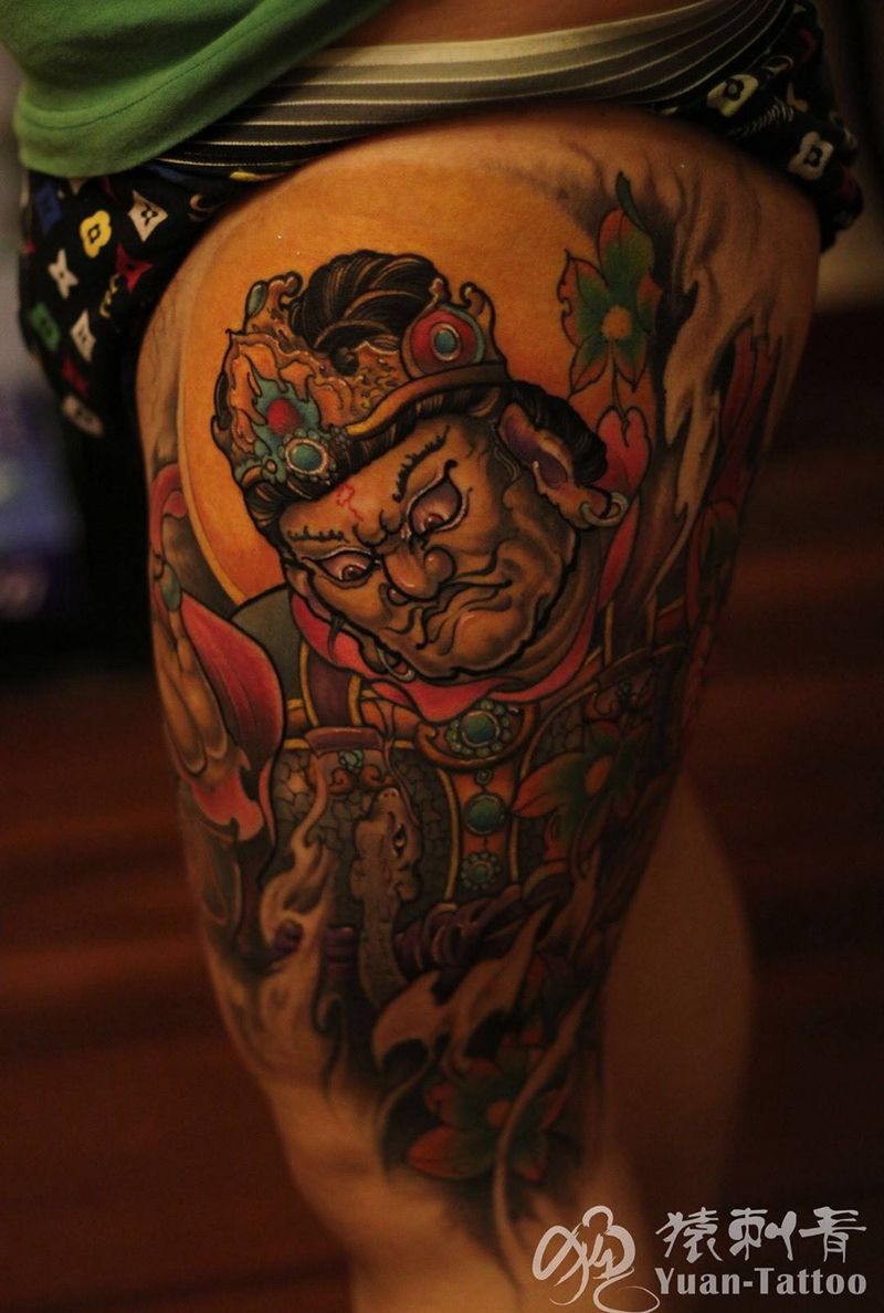 天神 传统彩色纹身图片