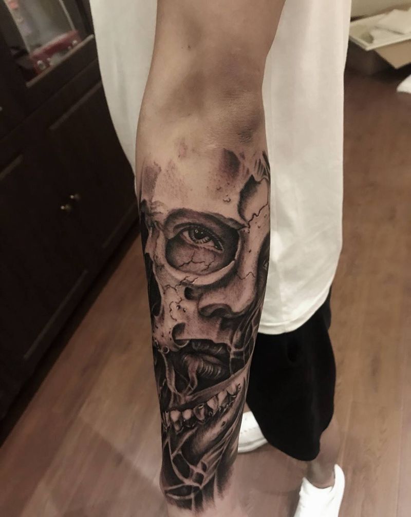 欧美A4特价活动纹身图片_欧美手臂成品人物纹身图案