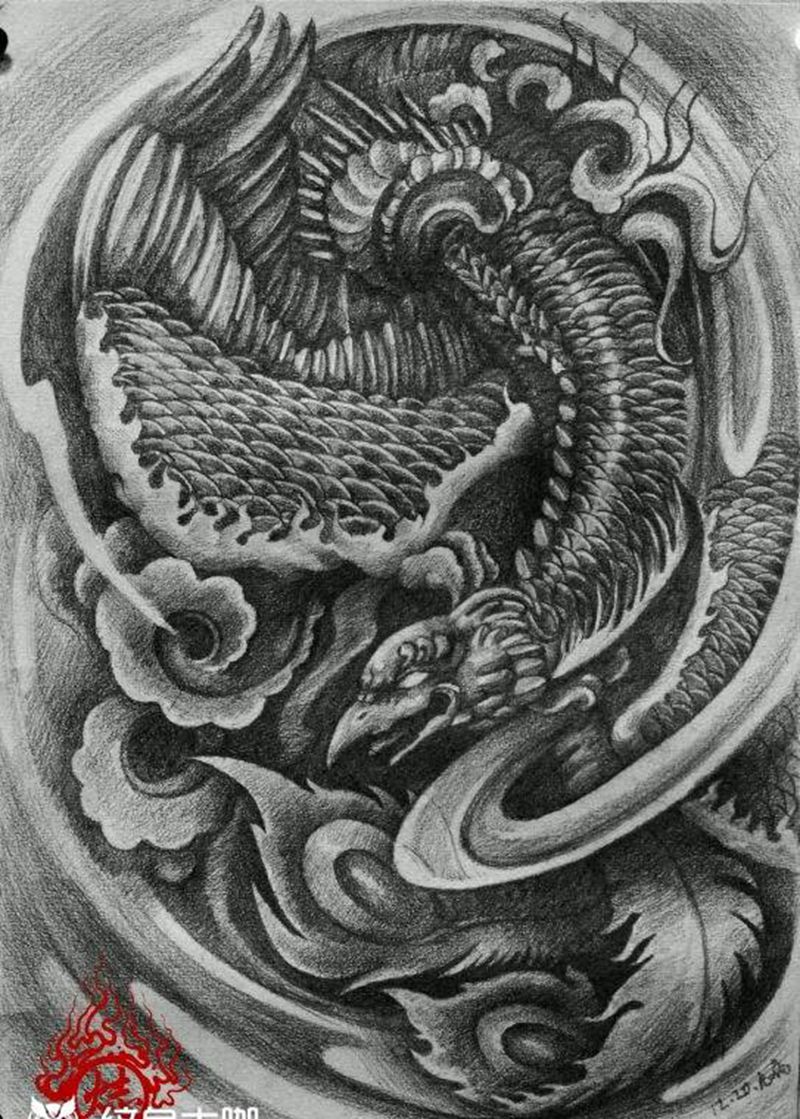 凤纹身图片