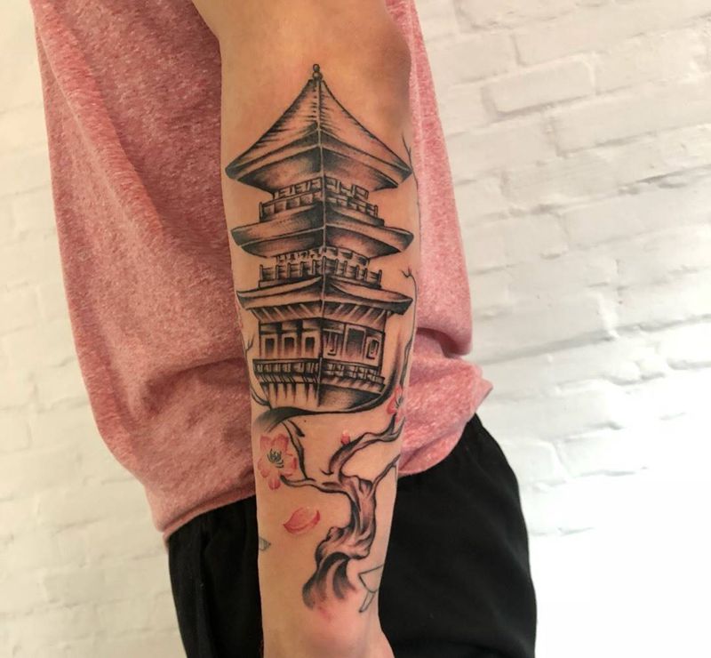 日式宝塔纹身图片