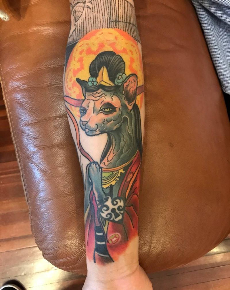 花臂未完纹身图片