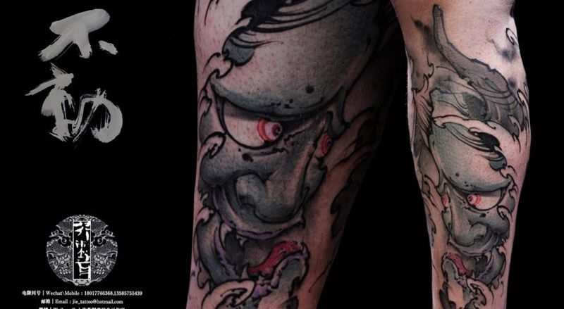 般若纹身图片_手稿成品手臂腿部习俗国画传统原创鬼神宗教纹身图案