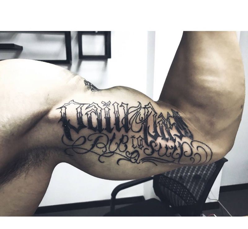 文字纹身图片_成品手臂欧美字符图腾纹身图案