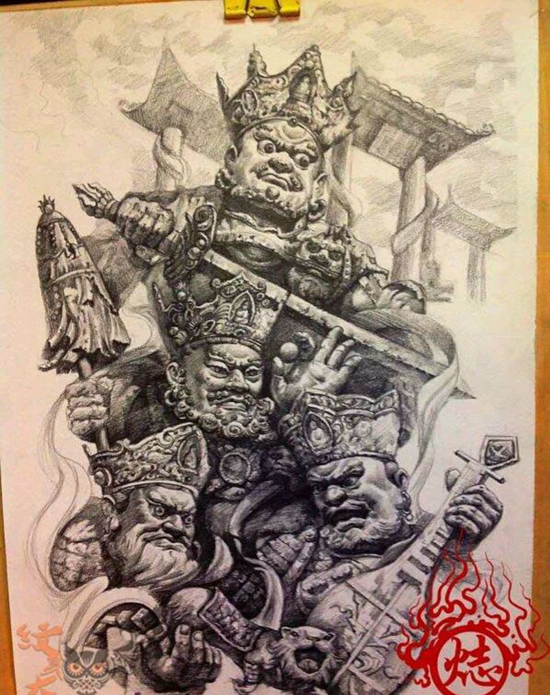 四大天王纹身图片
