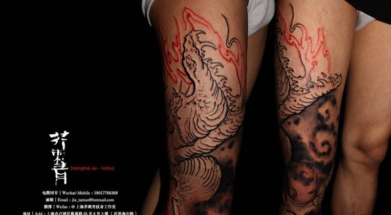 巴蛇纹身图片_手稿成品腿部手臂国画传统原创动物鬼神宗教纹身图案