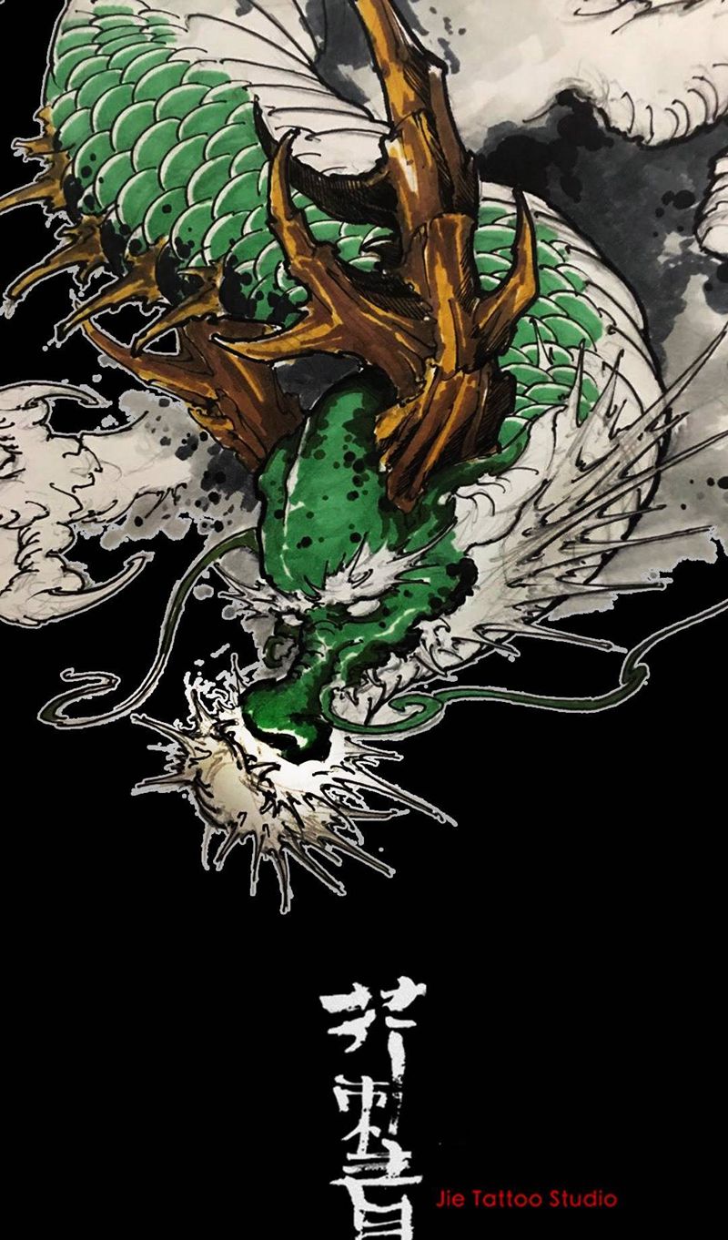 手稿。纹身图片_手稿手臂腿部传统鬼神原创动物宗教纹身图案