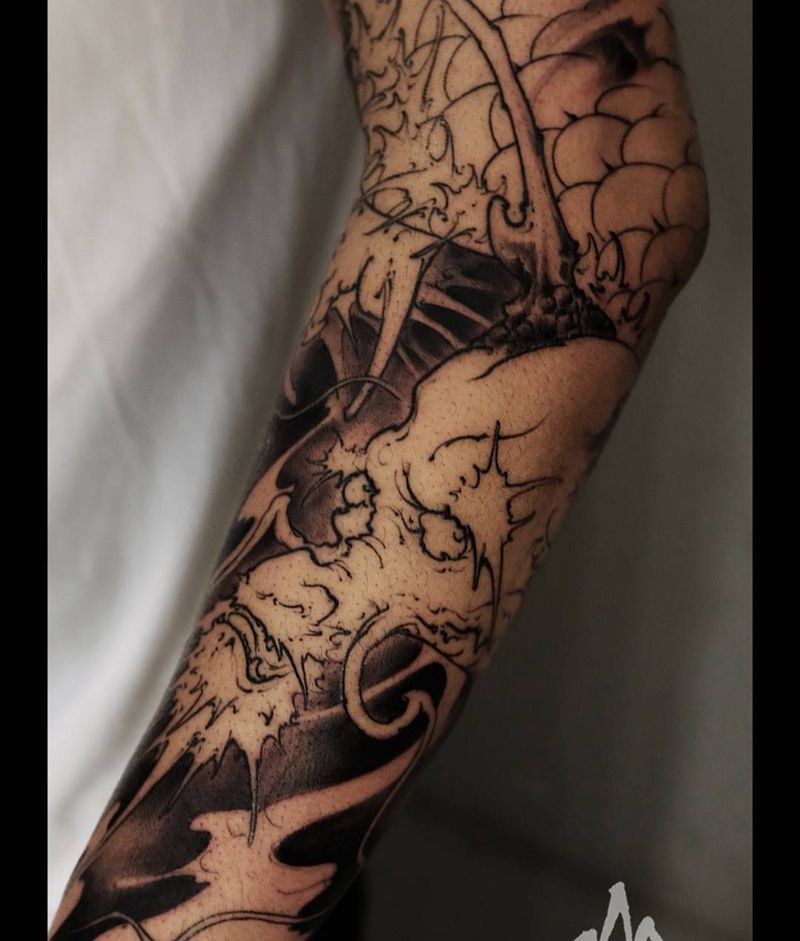 龙纹身图片_手稿成品手臂国画传统习俗原创鬼神动物纹身图案