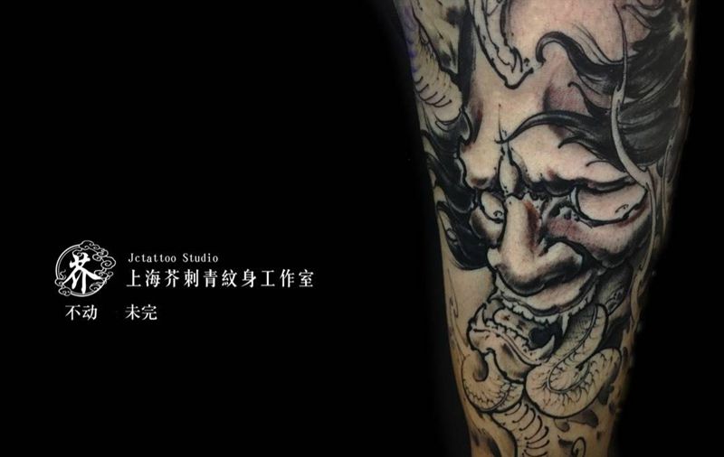 般若不停 修行不止纹身图片_手臂手稿传统写实习俗原创鬼神宗教人物静物纹身图案