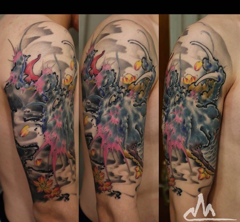 2017作品 恢复纹身图片_手稿成品手臂习俗国画传统原创动物纹身图案