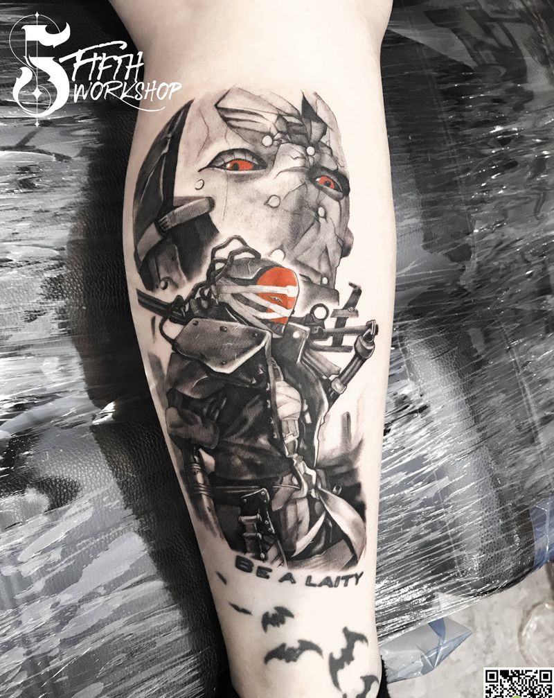 adam纹身图片_腿部欧美写实机械 亚当游戏纹身图案