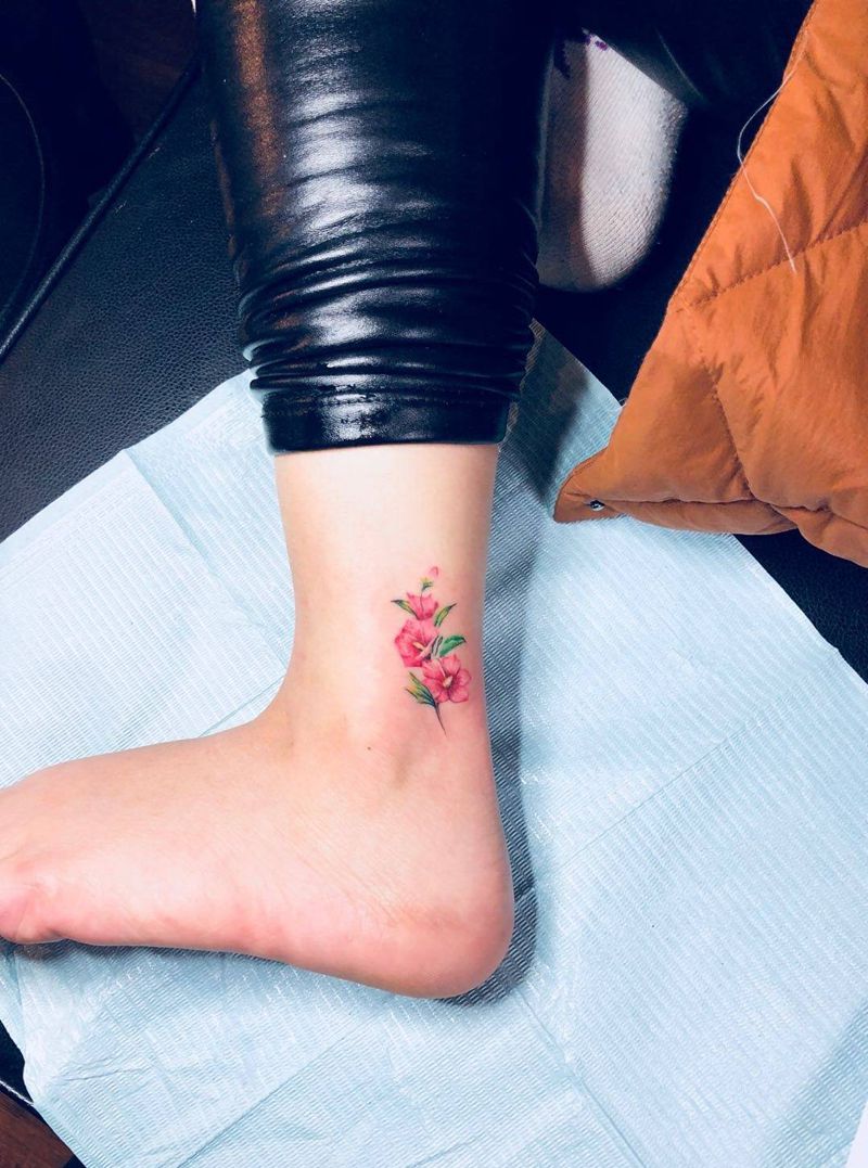 小清新纹身图片_脚部清新植物纹身图案