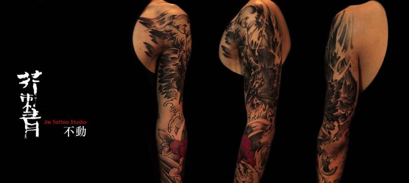 鸦 70%纹身图片_手稿成品手臂习俗传统原创动物纹身图案