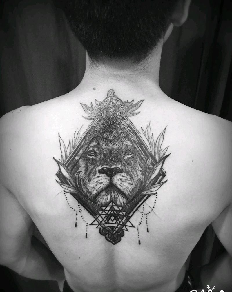 欧美狮子纹身图片