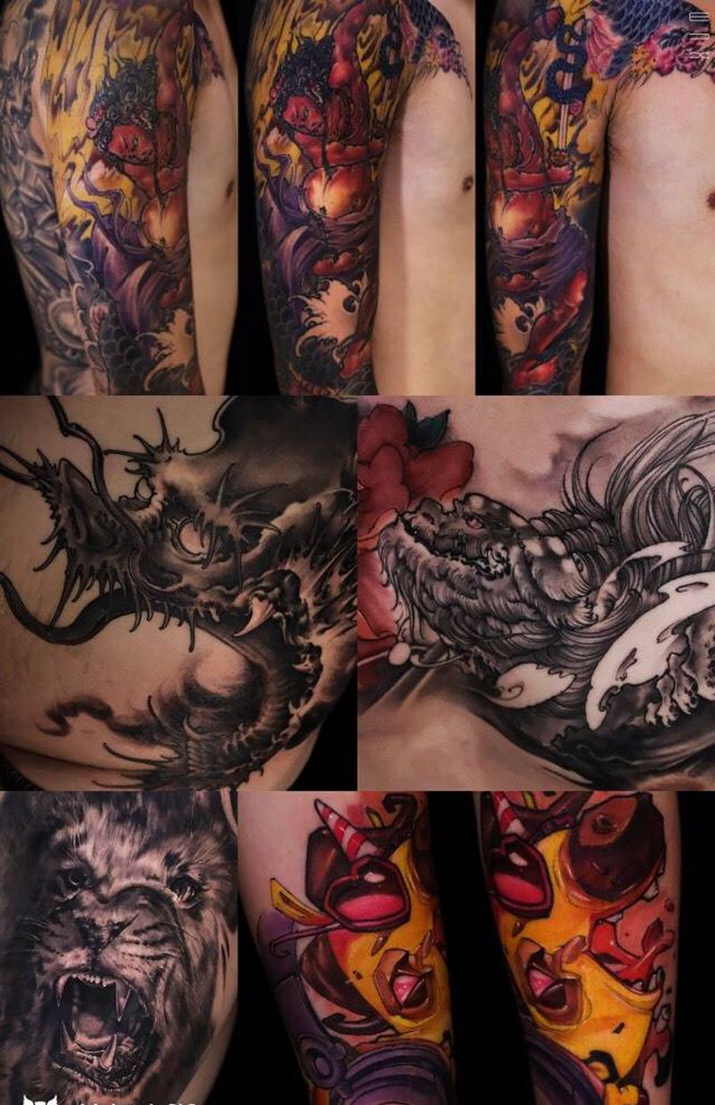 集纹身图片_手臂新传统欧美写实纹身图案