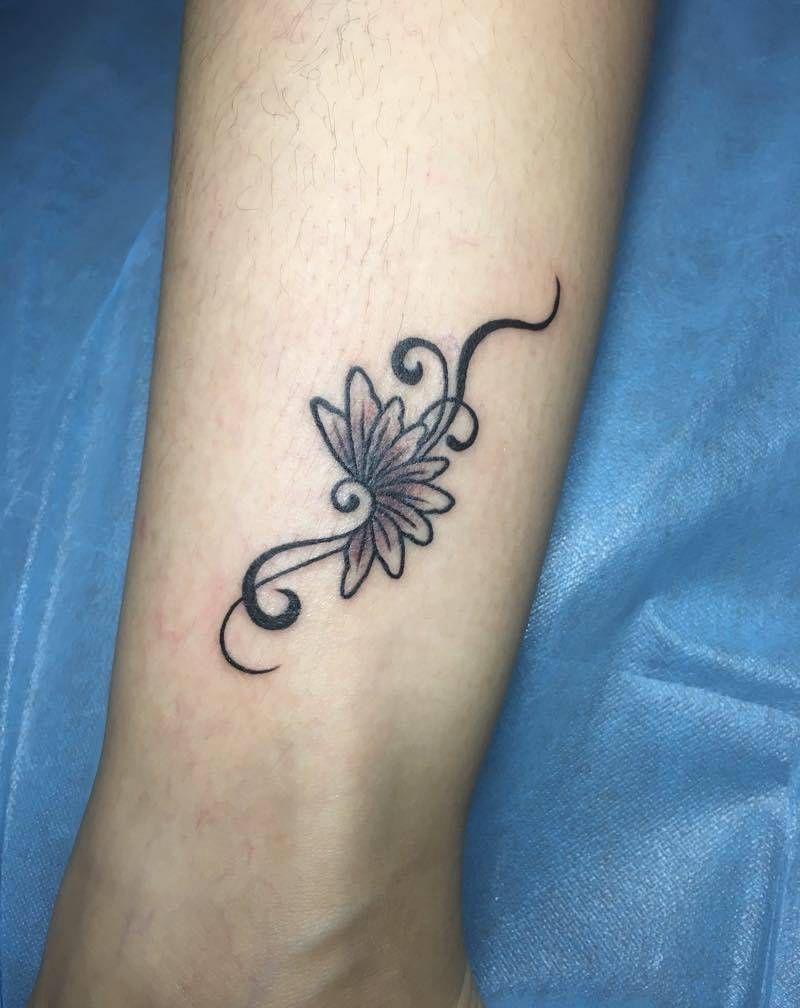 蝴蝶花纹身图片