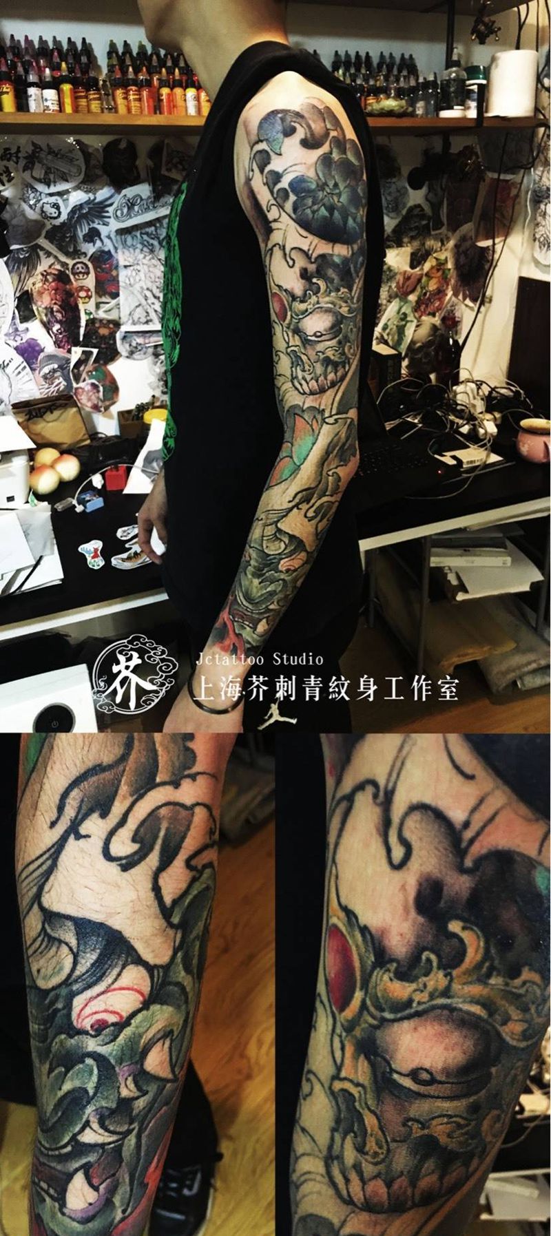 隔了快一年,终于好了纹身图片_手稿成品手臂传统国画鬼神宗教原创纹身图案