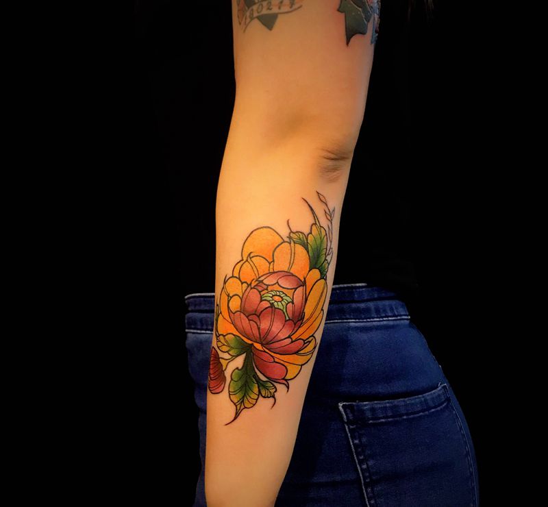 花纹身图片_New School纹身图案