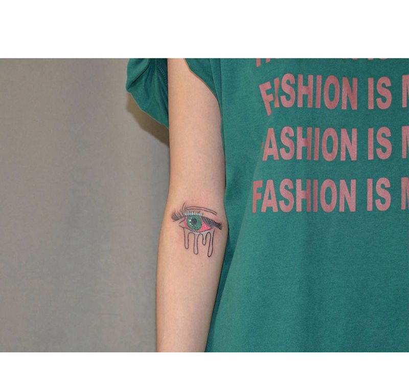 眼睛纹身图片_手臂纹身图案