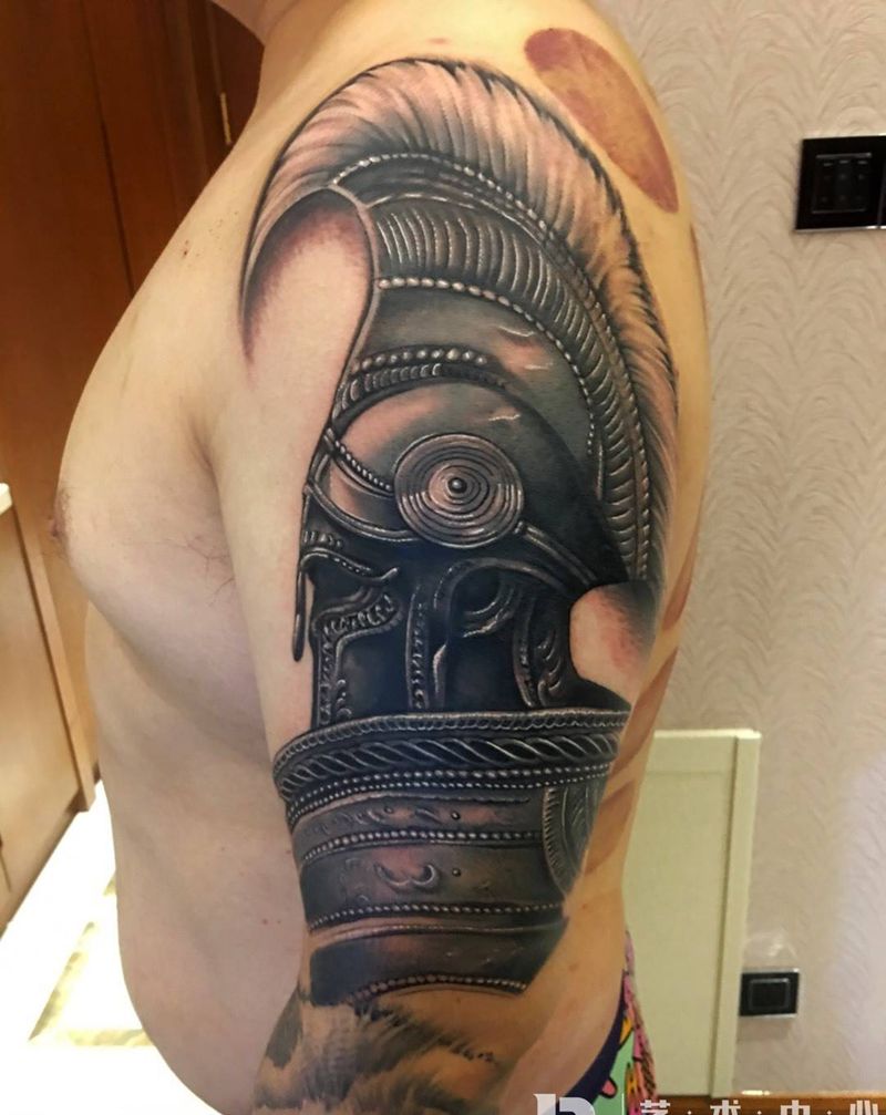罗马盔甲纹身图片