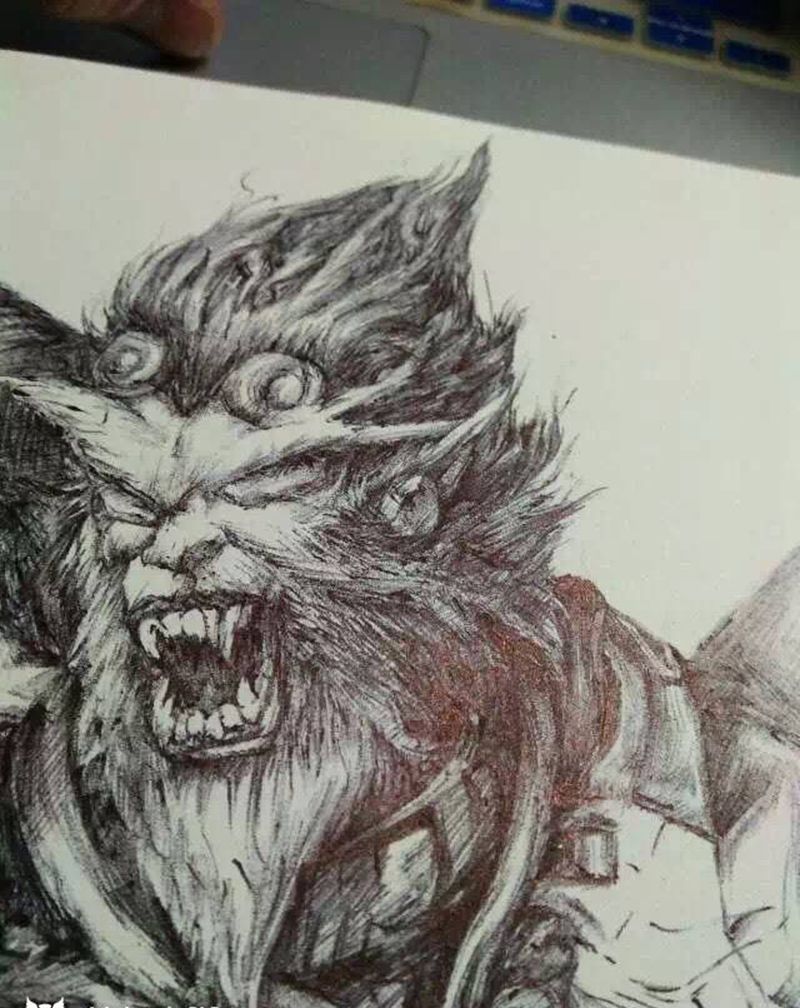 圆珠笔手绘纹身图片