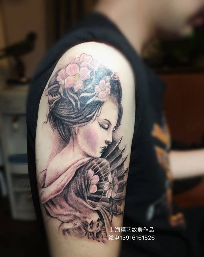 艺妓纹身图片