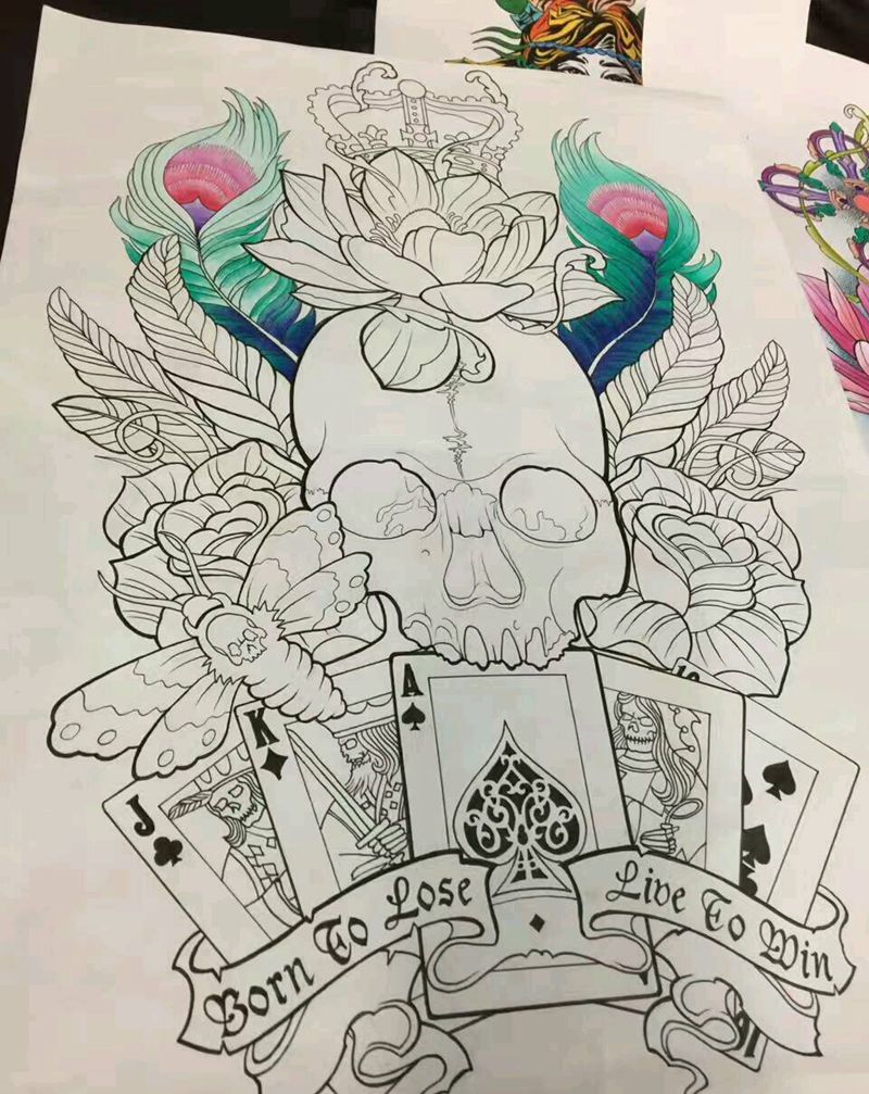 学习了一个月学员的作品纹身图片_手稿纹身图案