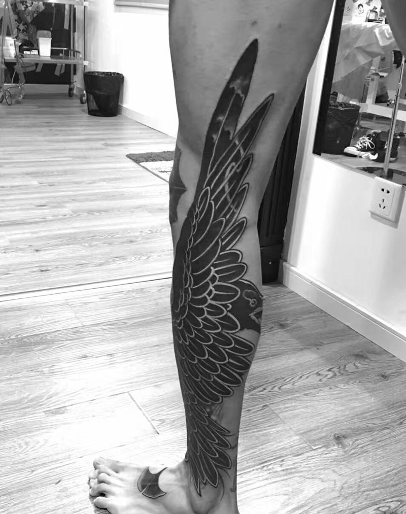 遮盖旧图作品纹身图片_成品腿部脚部欧美习俗动物原创手臂纹身图案