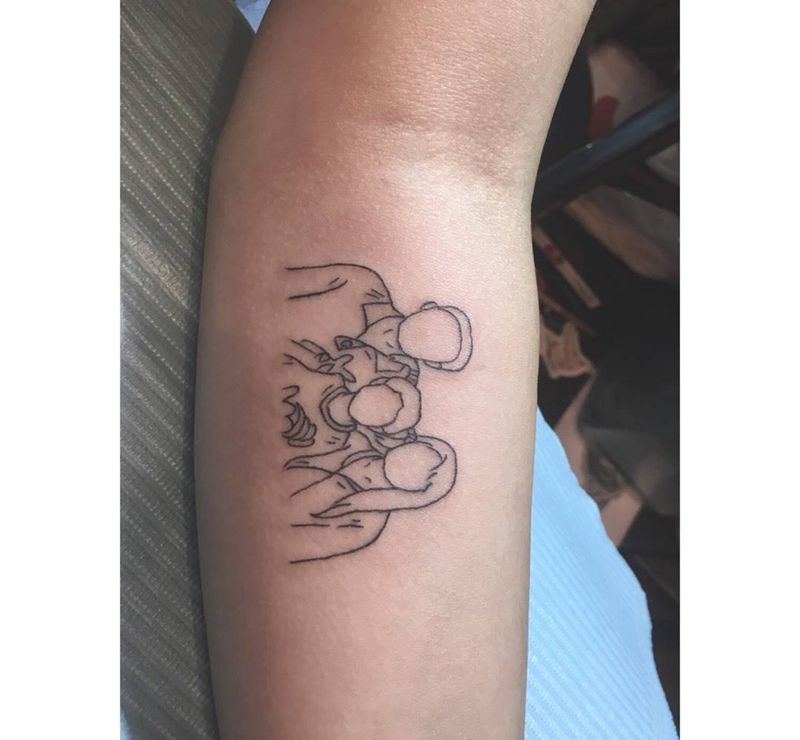 小清新   线条  照片纹身图片_成品手臂清新纹身图案