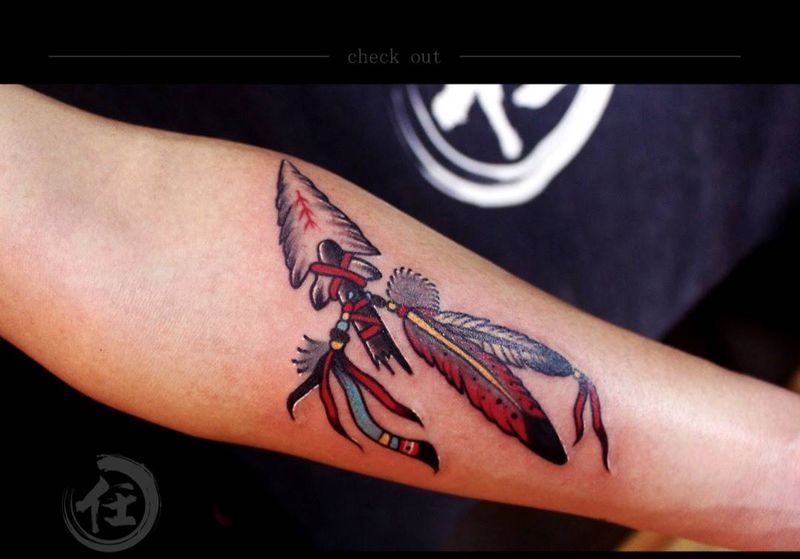 断箭纹身图片_欧美写实清新手部脚部背部手臂肩部颈部腿部纹身图案