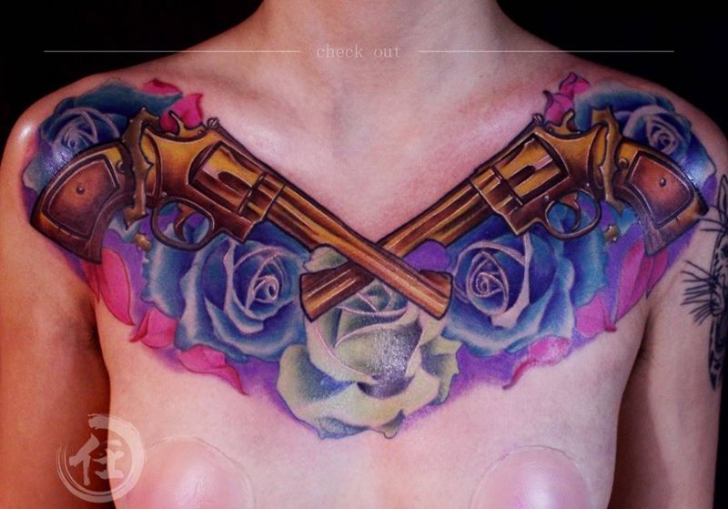 胸花纹身图片_成品肩部手部手臂背部腿部腰部颈部胸部臀部纹身图案