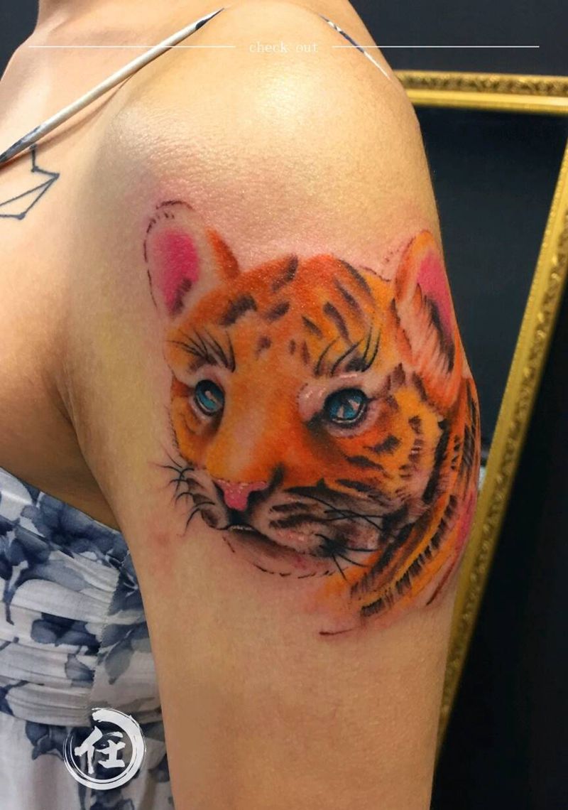 小老虎纹身图片